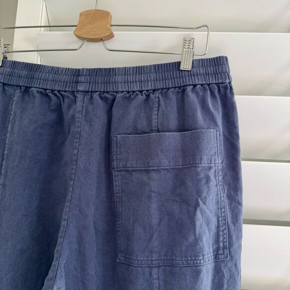 COS Men's Wide-leg Chambray Linen/Cotton French Blue Trousers Sz L - Picture 10 of 16